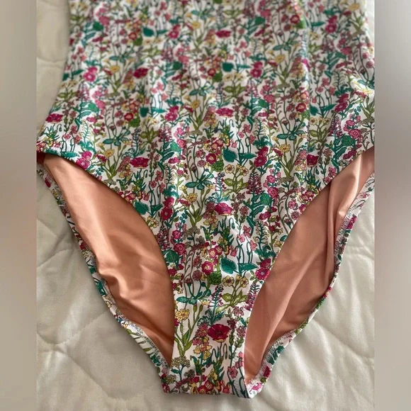 J.Crew Ruffle One-Shoulder One-Piece Swimsuit in Liberty® fabric Size 16 - Picture 5 of 12